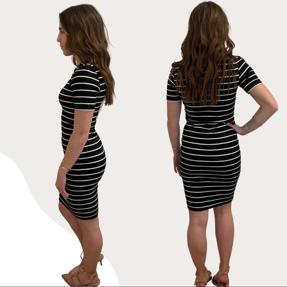 H&M Basics Black/White Striped Dress